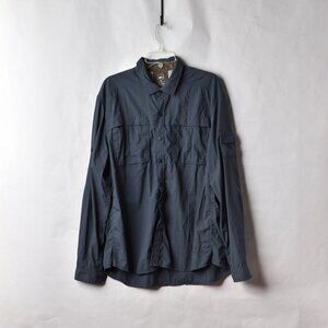 REI Nylon Long Sleeve Vented Button Front Hiking Fishing Shirt Men's XL Navy